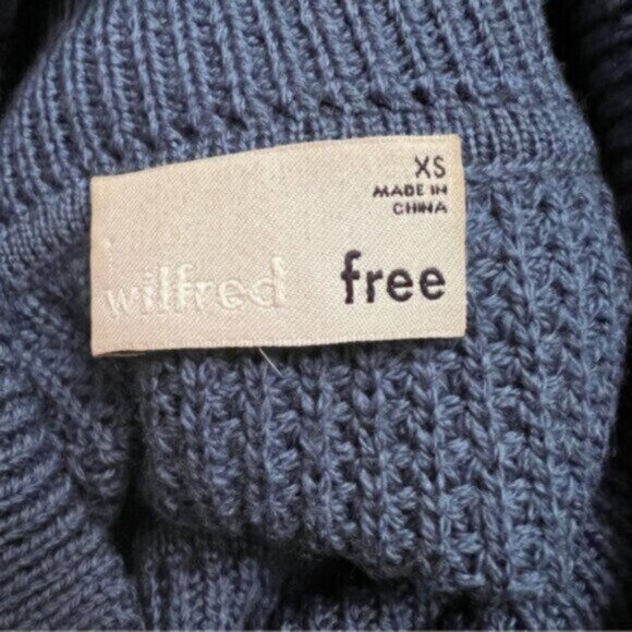 Aritzia  * Wilfred Free 100% Italian merino wool Bianca Dress Sweater dress blue - Picture 4 of 16